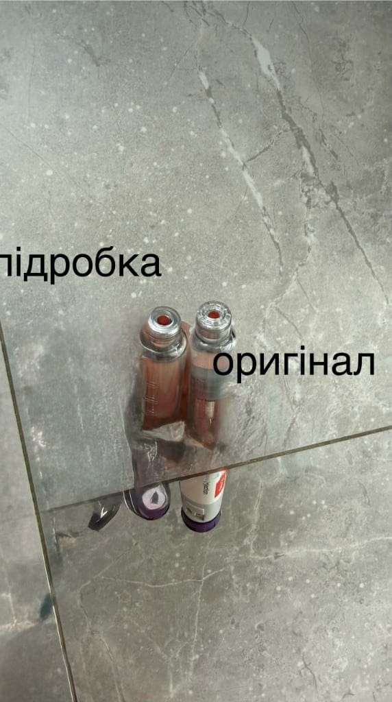 Картриджі Mounjaro — оригінал та підробка поруч