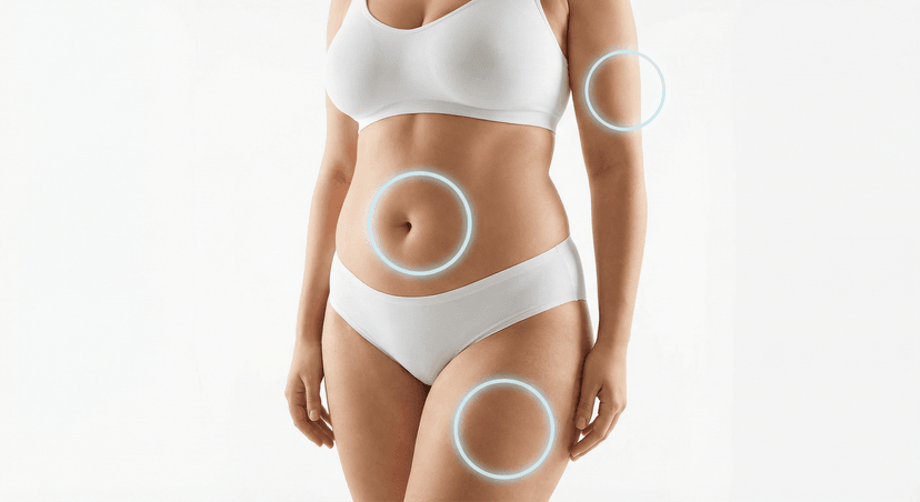 Інструкція Мунджаро — зони введення Mounjaro KwikPen: живіт (≥5 см від пупка), стегно або задня частина плеча